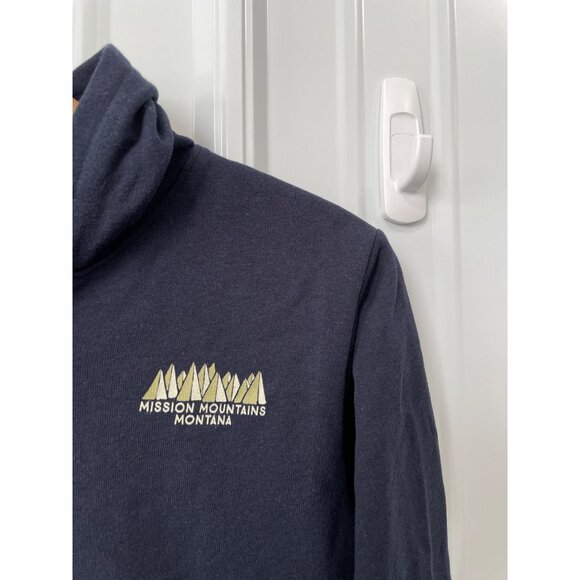 League 91 Mission Mountains Montana Full Zip Hoodie Kids Medium Navy Blue NEW - Picture 3 of 10